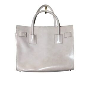 Alberta Di Canio Cream Structured Tote with Metal Accents